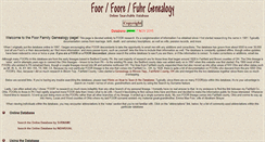 Desktop Screenshot of foorgenealogy.com